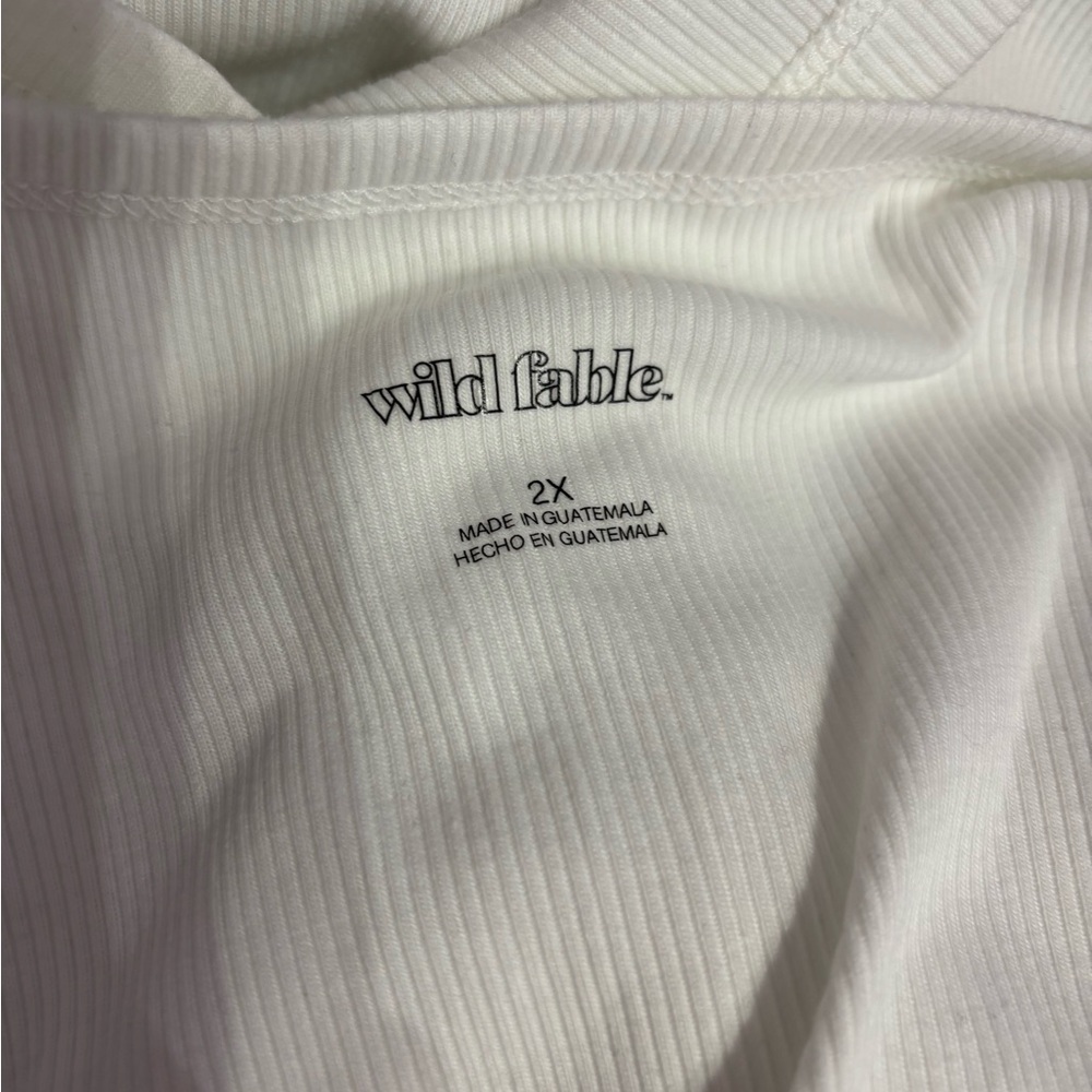Wild Fable White Ribbed Tank Top - Picture 4 of 4
